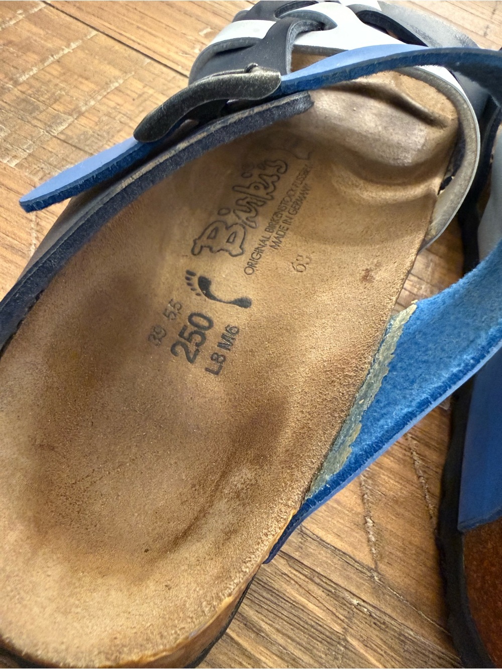Birki’s by Birkenstock Comfort Sandals Blue White Black Size 39 - Picture 7 of 10